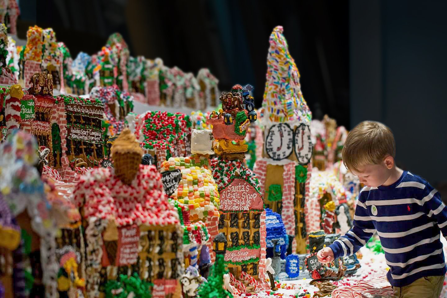 Gingerbread village crafted by Jon Lovitch at The Shops at Columbus Circle